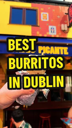 Delicious Cali Carnitas burrito from Pablo Picante in Dublin, perfect post-drinks lunch for foodies.