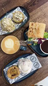 Delicious focaccia sandwich with pumpkin spice gelato and apple crumble cookie at Great Gelato in Milton Keynes.