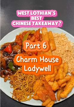 Delicious Chinese takeaway from Charm House in Ladywell, featuring spring rolls, rainbow chicken, and salt and chilli chips.
