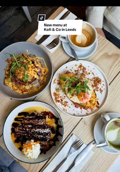 Delicious breakfast spread at Kofi&Co in Leeds, featuring coffee and mouthwatering dishes.