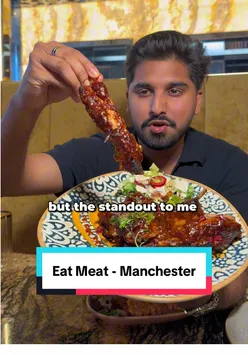 Groups enjoying steaks and halal dishes at Eat Meat restaurant in Manchester, UK - a vibrant dining experience.