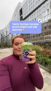 Iced ube matcha drink at Black Sheep Coffee, a delicious blend of flavors in London.