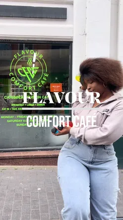 Family-friendly atmosphere at Flavour Comfort Café in Birmingham, near the coach station, serving delicious homemade dishes.