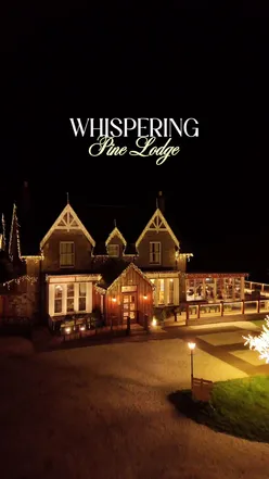 'Cozy Whispering Pine Lodge near Fort William, perfect for a Scottish getaway, showcasing warm interiors and scenic surroundings.'
