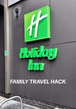 Family enjoying stress-free stay at Holiday Inn Manchester Airport before their flight, with happy kids and cozy vibes.
