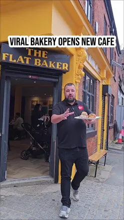 New cafe at The Flat Baker in Ancoats showcasing delicious croissants and baked goods #bakery #Manchester