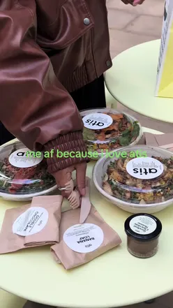 Delicious salad selection at a popular salad bar in London, showcasing fresh ingredients and vibrant presentation.