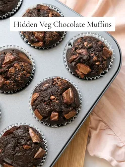 Chocolate Muffins with hidden veg? 🌿 ABSOLUTELY! I'm all for sneaking in veg wherever I can and these muffins are fussy eater approved and I promise you can't taste the veg! Recipe below 👇🏼  🥚2 eggs 🥣175g Greek  yogurt 🛢️120ml vegetable oil 🥛140ml milk 🥒1 large courgette, roughly chopped 🍌1 large banana, broken into pieces 🌿100g baby leaf spinach 🌼1 teaspoon vanilla extract 🌾250g plain flour 🍬225g caster sugar 🍫60g cocoa powder 🥄1 teaspoon baking powder 🥄1 teaspoon bicarbonate of soda 🍫250g chocolate, chopped (optional) Preheat the oven to 180°C and line a 12 hole baking pan with cases.  In a stand mixer or large bowl add the eggs, yogurt, oil, milk and vanilla. Whisk together lightly. In a blender add the spinach, courgette and banana and the yogurt mix too the blender and blend until smooth. In a bowl add the flour, sugar, cocoa powder, baking powder and bicarbonate of soda, pour the blended mix over the top and mix until you have a smooth batter. Stir through 200g of chocolate if liked and then divide the mix into the cases. Add the remaining chocolate on top.  Bake for 22 minutes or until a skewer inserted into the centre comes out clean. Leave to cool slightly before enjoying.  #bakingtiktok #hiddenveggies #kidssnacks #mumsoftiktok 