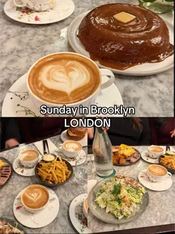 Brunch scene in London featuring delicious dishes at a popular hotspot, perfect for food lovers.