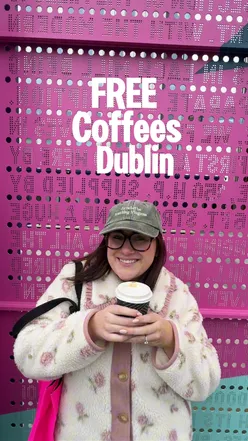 Person enjoying coffee in Dublin while promoting SQUID Loyalty's Wave Points for free coffee offers.