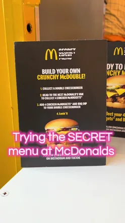 Delicious McDonald's secret menu items including a Big Mac and McFlurry showcased at a UK location.