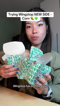 LETS TRY THE NEW WINGSTOP SIDE - CORN!! 🌽  #wingstop #wingstopcorn #newfooduk #wingstopuk #fastfood 