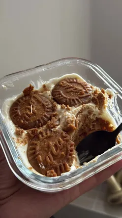 TikTok make me do it and now I’m thinking of what else to add! #japanesecheesecake #lotusdessert #desserttiktok #sweettreat #homemadedessert 