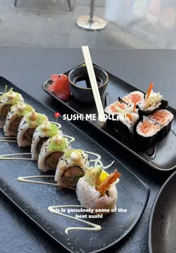 Delicious sushi rolls and vibrant dishes at Sushi Me Rollin’ in Newcastle, a must-try spot for sushi lovers!