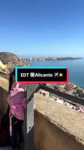 A travel vlog documenting a day trip from Prestwick Airport to Alicante, Spain. The video follows the creator and a child through their journey, including arrival, a bus ride to the city center, breakfast at a beachside cafe, a visit to the Santa Barbara Castle, lunch at 100 Montaditos, a walk through Mushroom Street, ice cream at Giolita, and time at a fairground.