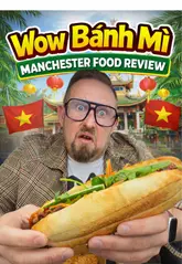 A high-energy, humorous review of 'Wow Banh Mi' in Manchester, featuring a taste test of a Vietnamese baguette, a potato corn dog, beer-battered wings, and a brown sugar boba milk.