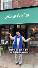 Indulgent brunch at Josie's café in Hampshire featuring fluffy pancakes and coffee, perfect for locals and visitors alike.