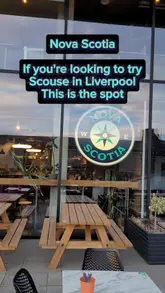 A review-style video showcasing Nova Scotia in Liverpool, highlighting their signature Scouse, roast dinners, and partnerships with local bakeries for desserts. The creator provides a tour of the venue, including the interior, menu, and dog-friendly facilities.