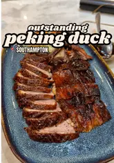 The creator visits M Dim Sum in Southampton to test a viewer recommendation for their Peking duck. The video features a mix of direct-to-camera commentary, shots of the restaurant interior, the kitchen area, and close-ups of the Peking duck and pork belly dishes.
