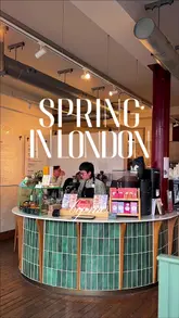 A montage video showcasing a day out in London, featuring visits to a ramen restaurant and a coffee shop.