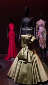 A montage of various fashion pieces from the Schiaparelli exhibition at the V&A museum in London, set to music with text overlays.