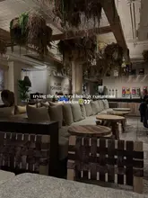 A wide-angle interior shot of a restaurant featuring wooden furniture, hanging dried plants, and a 'Plant-Forward Chef Driven' sign on the wall. The image is used to promote a new healthy restaurant opening in London.