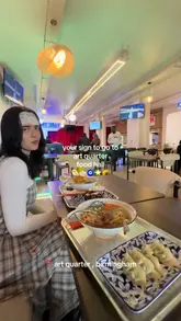 A fast-paced montage showcasing various food stalls within the Art Quarter food hall in Birmingham, highlighting affordable, halal-friendly options like noodles, croissants, and smoothie bowls.