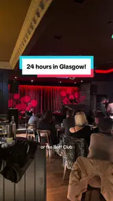 A travel vlog documenting a 24-hour trip from Liverpool to Glasgow, highlighting various hospitality venues including a hotel, rooftop bar, pubs, and cafes.