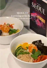 A preview of the 'Seoul' themed tasting menu at Six by Nico, featuring shots of the venue, the chefs preparing dishes, and the creators trying the food. The video highlights the research and inspiration behind the menu.