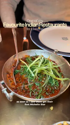 Ambassadors Clubhouse is too good I had to come back as soon as they were awarded their first Michelin star 🌟🇮🇳 From JKS Restaurants, the same group as Gymkhana, Ambassador’s Clubhouse serves stunning and refined Punjabi food 😍 We ordered: ✨ Paan Patta & Kala Chana Chaat (£14) ✨ Chilli Cheese Pakode, Tamatar Chutney (£14) ✨ Original BBQ Butter Chicken Chops (£28) ✨ Lamb Shami Bun Kebab, Lahori Chutney (£18) ✨ Masaledar Lamb Biryani (£38) ✨ Achari Karahi Chicken (£28) ✨ Lasooni Naan (£6) I would recommend everything that we got - it was all so so delicious!! My favourites were the BBQ Butter Chicken Chops which were soooo juicy and bursting with flavour and heat. It’s one of their signatures and the sauce is creamy and indulgent - a must order!  I also loved the Lamb Bun Kebab and the Achari Karahi Chicken curry - so rich with spices and flavour and cooked in a beautiful well balanced sauce 😍 If you love Indian food and fine dining, this has to be on your list! 👏🏽 📍 @ambassadorsclubhouse, Mayfair #indianrestaurant #londonindianfood #indianfoodlondon