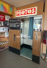A short, engaging video showcasing a vintage photo booth experience at Fred Aldous Ltd in Leeds, highlighting the process and the final photo strips.
