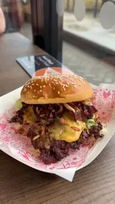 A montage showcasing various food and drink offerings at Platform Street Food in Cardiff Bay, including burgers, pasta, pizza, cocktails, and ice cream.