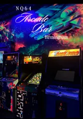 A vlog-style review of NQ64 Arcade Bar in Birmingham, showcasing the retro arcade games, gaming-themed cocktails, and the fun, nostalgic atmosphere.