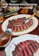 A promotional video showcasing the food and interior of the new Blacklock restaurant in Birmingham. The video features a montage of various meat dishes, sides, and desserts, interspersed with shots of the restaurant's dining area and bar.