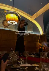 The video showcases a cabaret dinner experience at L'oscar in London, featuring live performances, a tasting menu, and wine pairings. It highlights the intimate atmosphere and the unique combination of entertainment and fine dining.