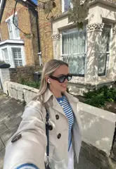 The creator documents a solo day in London, starting with a trip to M&S to pick up snacks and ingredients, followed by a visit to Blank Street to try their new lemon matcha latte.