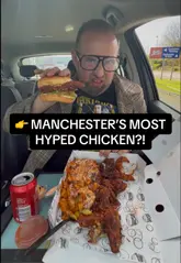 A high-energy food review of a takeaway spot called 'Drip'. The creator, Gordon Kindness, reviews a chicken and burger combo meal from inside his car, providing commentary on the food's appearance, taste, and value.