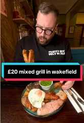 A creator visits The Lupset in Wakefield to review their affordable mixed grill. The video features a tour of the pub's interior, a look at the sweet shop area, and a detailed taste test of the mixed grill, highlighting the value for money.
