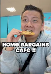A creator visits a cafe located inside a Home Bargains store, highlighting the surprisingly affordable menu prices and the quality of the food, including hot dogs, smoothies, and cookies. The video provides a tour of the cafe, shows the menu boards, and shares a personal review of the experience.