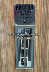 A short vlog-style video showing a visit to a vintage photobooth located inside the Fred Aldous shop in Leeds, explaining the cost and process.