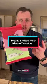 The creator reviews a range of M&S 'Ultimate Teacakes' in various flavours, using a consistent format of showing the packaging, breaking the product open to reveal the filling, and providing a score.