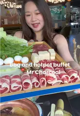 A review of Mr Charcoal in Lambeth North, highlighting their all-you-can-eat hot pot and BBQ offering. The video features the creator demonstrating the cooking process, showing the buffet selection, and providing pricing details.