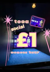 A high-energy promotional video featuring a group of friends visiting Toca Social for a £1 football class. The video highlights the interactive gaming experience, the social atmosphere, and the drinks available, effectively encouraging viewers to book a slot.