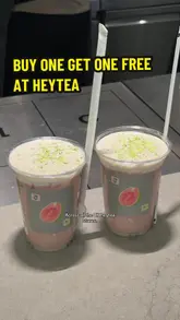 A creator visits a Heytea store to review the new Jasmine Red Guava Tea, highlighting a buy-one-get-one-free promotion. The video covers the drink's preparation, including the guava cloud topping and lime zest, and demonstrates the unique tea-tasting straw.