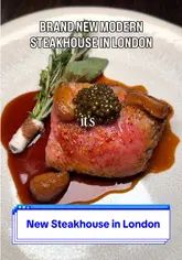 A review of a new, upscale steakhouse in London, featuring a five-course tasting menu. The video highlights the sophisticated interior, the high-quality ingredients like Wagyu and caviar, and the overall dining experience.