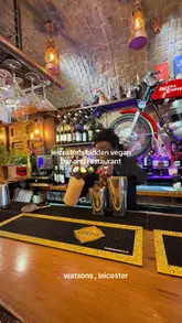A short video showcasing Watsons, a vegan bar and restaurant in Leicester. The video features shots of the bartender preparing cocktails, the interior decor, and customers enjoying food and drinks.