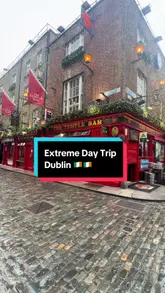 A fast-paced vlog documenting an 8-hour day trip to Dublin, featuring visits to The Old Mill Restaurant, The Rolling Donut, Xi'an Street Food, Charap Bubble Tea, and World of Illusion.