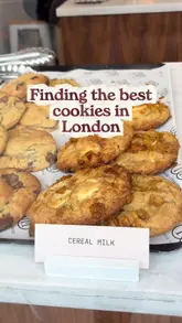 A fast-paced, engaging video documenting a search for the best cookies in London, featuring close-up shots of various cookie types from multiple bakeries.