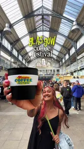 A vibrant vlog-style recap of the Glasgow Coffee Festival, featuring the creator exploring various stalls, participating in a giveaway, attending a cupping session, and enjoying coffee and pastries. The video highlights the community and educational aspects of the event.