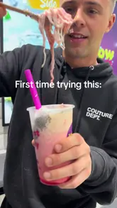 A high-energy, vlog-style review of Wow Bubbles in Blackburn, featuring a variety of desserts including milk cakes and chocolate bars, as well as unique drinks like Falooda and Blueberry Matcha. The creator provides enthusiastic commentary while showcasing the menu items.